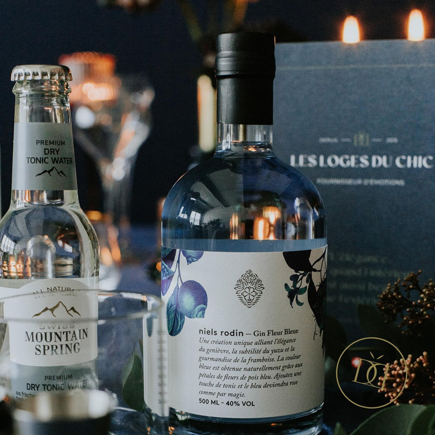 Coffret Blue Gin - LES LOGES DU CHIC - Coffrets cadeaux pour entreprise et privé - panier garni Suisse - sur mesure et personnalisés